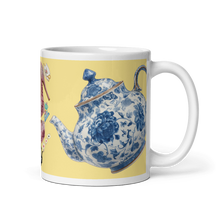 Load image into Gallery viewer, White glossy mug 'Tea Party'
