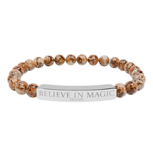 Load image into Gallery viewer, Engraved 'Belive in Magic' Natural Stone Stretch Bracelet - 7 variants - 2 colors
