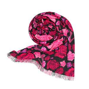 Light Scarf 'Pink Roses'