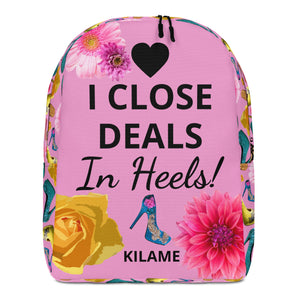 Backpack 'I close deals in heels'