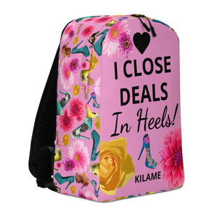 Backpack 'I close deals in heels'