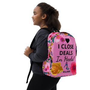 Backpack 'I close deals in heels'