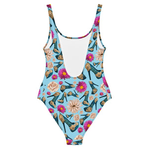 One-Piece Swimsuit 'Scarpe Azzurre'