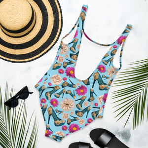 One-Piece Swimsuit 'Scarpe Azzurre'