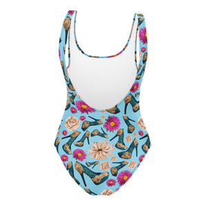 One-Piece Swimsuit 'Scarpe Azzurre'