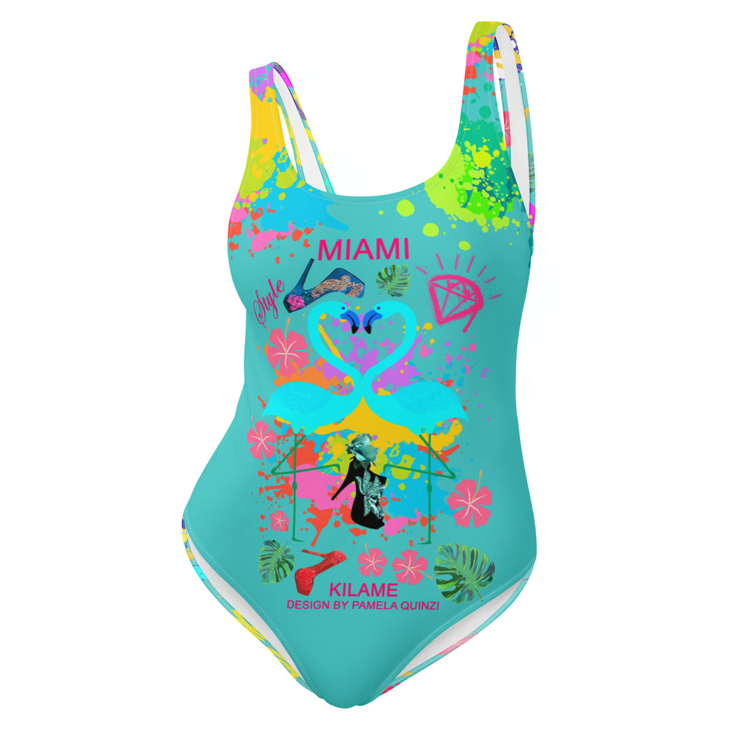 One-Piece Swimsuit 'Flamingo Art'