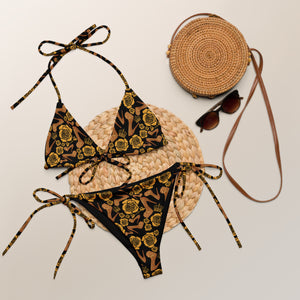 All-over print recycled string bikini 'Royal'