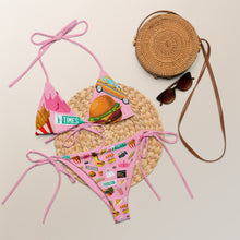 Load image into Gallery viewer, All-over print recycled string bikini &#39;Pop Princess&#39;
