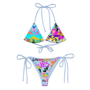 All-over print recycled string bikini 'Miami Art'