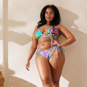 All-over print recycled string bikini 'Miami Art'