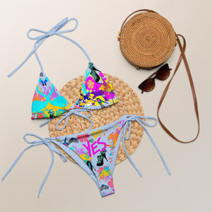 All-over print recycled string bikini 'Miami Art'