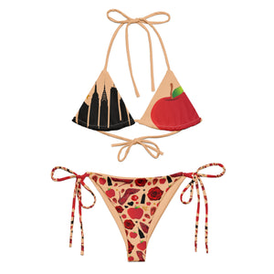 All-over print recycled string bikini 'Empire State of dreams'