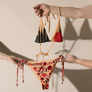 All-over print recycled string bikini 'Empire State of dreams'