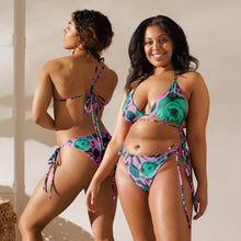 Load image into Gallery viewer, All-over print recycled string bikini &#39;Rose Verdi&#39;
