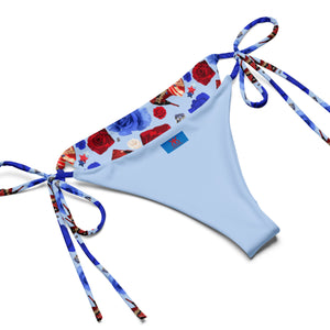 All-over print recycled string bikini 'USA'