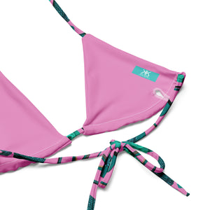 All-over print recycled string bikini 'Rose Verdi'