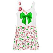 Load image into Gallery viewer, Dress &#39;Holiday green bow&#39;
