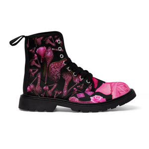 Women's Canvas Boots Nilie 'Pink crystals shoes'