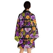 Load image into Gallery viewer, Long Sleeve Kimono Robe &#39;Purple Gold&#39;
