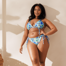 Load image into Gallery viewer, All-over print recycled string bikini 'Tea party'
