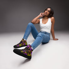 Load image into Gallery viewer, Women’s high top canvas shoes &#39;Kilame Royal&#39;
