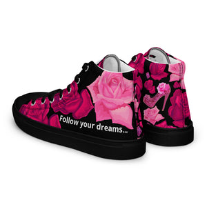 Women’s high top canvas shoes Wali 'Follow your dreams'