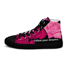 Load image into Gallery viewer, Women’s high top canvas shoes Wali &#39;Follow your dreams&#39;
