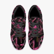 Load image into Gallery viewer, Low-Top Leather Sneakers - White/Black &#39;Pink crystals shoes&#39;
