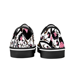 Skate Shoes - White/Black 'Pink gold sandals'
