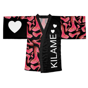 Long Sleeve Kimono Robe 'Pink Influencer'