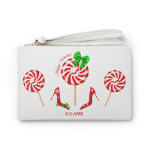 Load image into Gallery viewer, Clutch Bag Gaia Peppermint &#39;Happy Holidays&#39;
