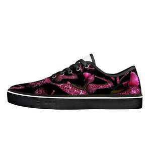 Skate Shoes - White/Black 'Pink crystals shoes'