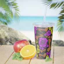 Load image into Gallery viewer, Plastic Tumbler with Straw &#39;Purple Gold&#39;
