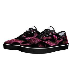 Skate Shoes - White/Black 'Pink crystals shoes'