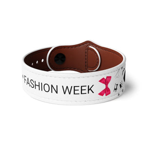 Faux Leather Wristband 'Fashion Week'