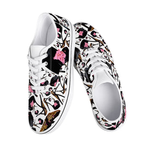 Skate Shoes - White/Black 'Pink gold sandals'