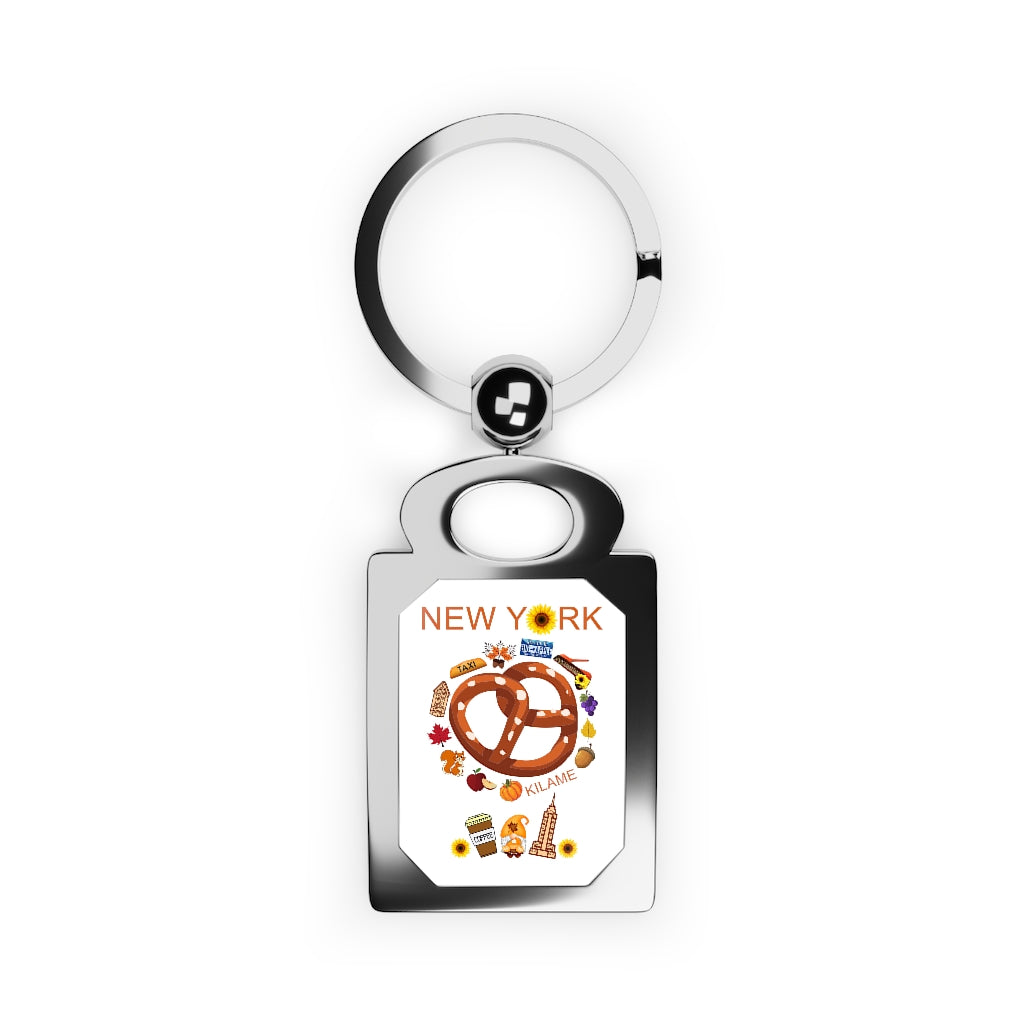 Rectangle Photo Keyring 'Pretzel'