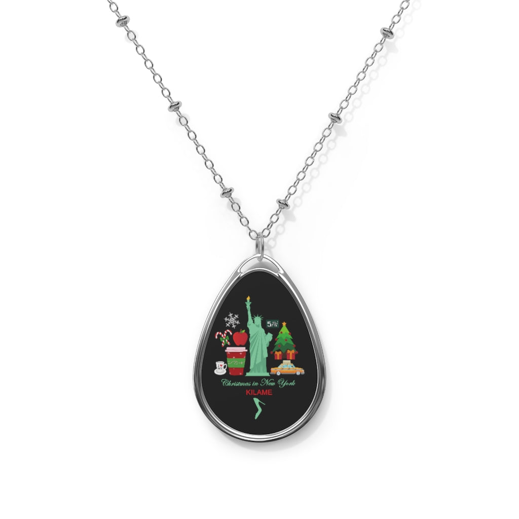 Oval Necklace 'Christmas in New York'