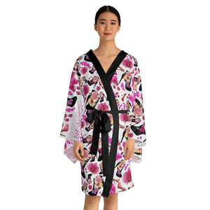 Long Sleeve Kimono Robe 'Secret garden'