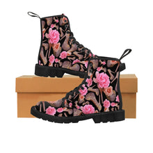 Load image into Gallery viewer, Women&#39;s Canvas Boots &#39;Rose pink flower&#39;
