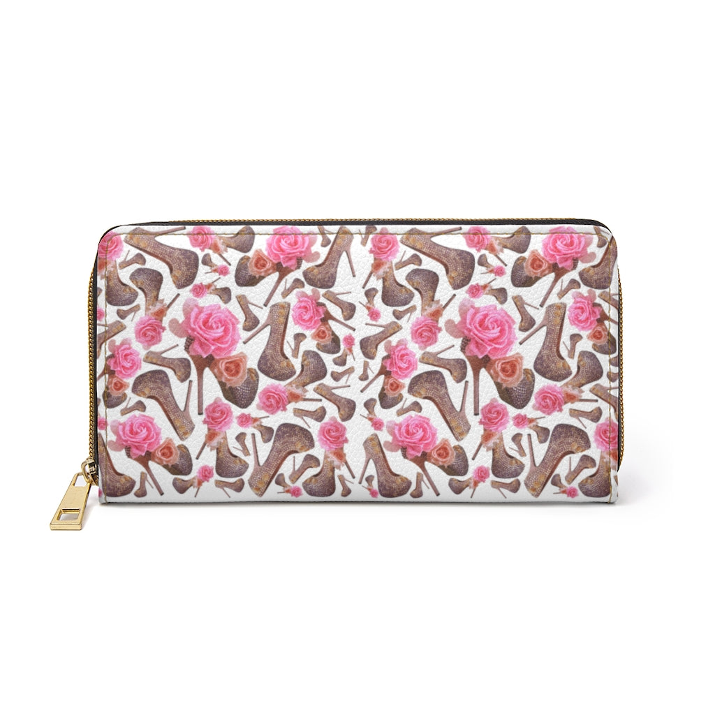 Zipper Wallet 'Rose pink flower'