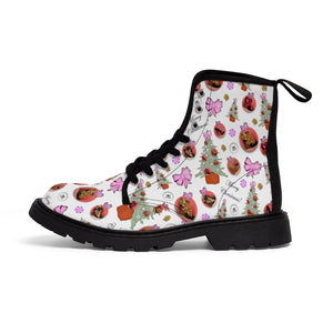 Women's Canvas Boots 'Pink Christmas'