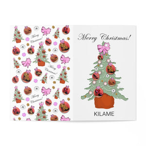 Greeting Cards (7 pcs) 'Pink Christmas'