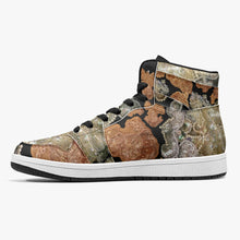 Load image into Gallery viewer, 209. High-Top Leather Sneakers - White / Black &#39;Nude embroidery&#39;
