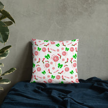 Load image into Gallery viewer, Pillow Green Bow &#39;Peppermint&#39;
