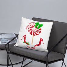 Load image into Gallery viewer, Pillow Green Bow &#39;Peppermint&#39;
