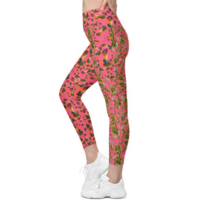 Leggings with pockets 'Pink cab'