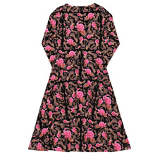 Load image into Gallery viewer, Long sleeve midi dress &#39;Black Rose&#39;
