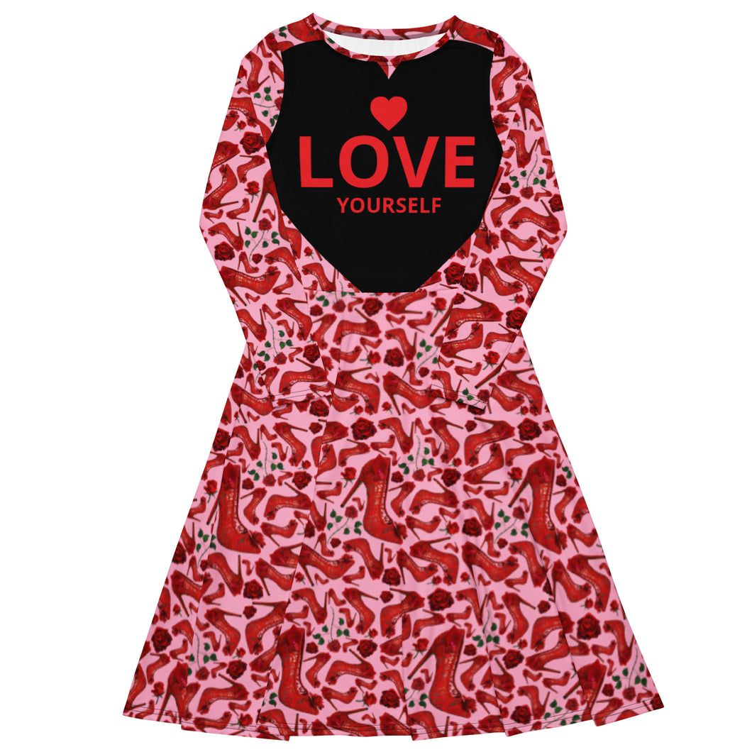 Long sleeve midi dress 'Heart love'