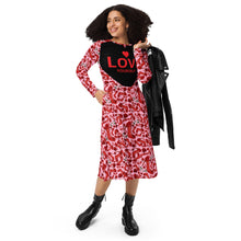 Load image into Gallery viewer, Long sleeve midi dress &#39;Heart love&#39;
